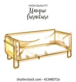 Furniture Sketch,  Modern Couch Sketch