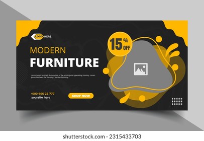 Furniture social media banner template design. Super Sale, special offer banner, advertising promotion banner, Special offer, creative background, graphic design elements.