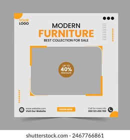 Furniture social media and instagram post template banner