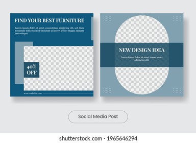 Furniture social media post banner template. Vector illustration EPS 10