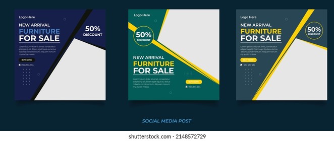 Furniture social media post or banner template