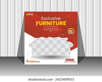 Furniture social media post banner template.