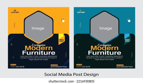 Furniture social media post design template