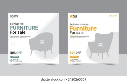 Furniture social media post design template