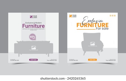 Furniture social media post design template