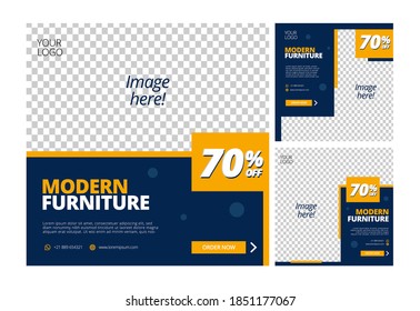 FURNITURE SOCIAL MEDIA POST TEMPLATE & BANNERS SALE VECTOR - 02