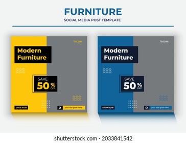 Furniture Social Media Post Template, Modern Furniture social media post and flyer