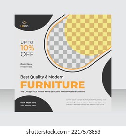 Furniture social media post template design