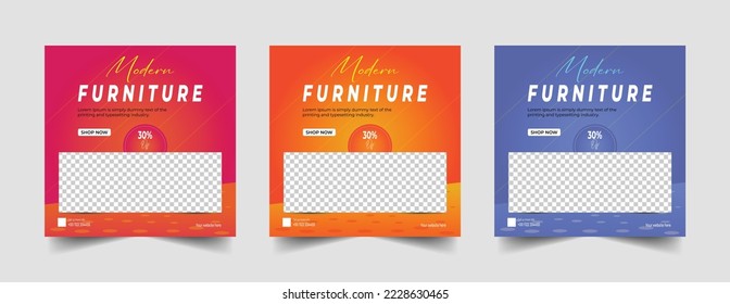 Furniture social media post template