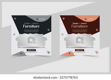 Furniture social media post template, Furniture Cover and Web Banner Template,
Simple and Modern furniture square social media post template, Creative furniture sale banner