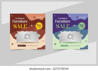 Furniture social media post template, Furniture Cover and Web Banner Template,
Simple and Modern furniture square social media post template, Creative furniture sale banner