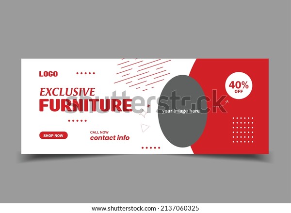 furniture social media post template, web banner
template, cover,
header