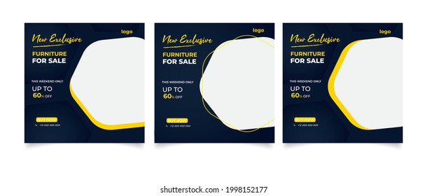 Furniture social media post templates
