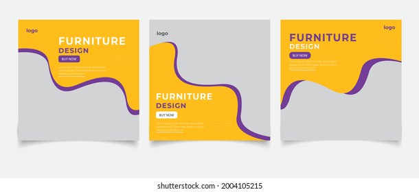 Furniture social media post templates	
