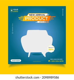 Furniture social media post templates. square banner posts. product templates. Trendy square banner