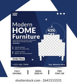 furniture social media post templates – perfect for home decor promotions, furniture sales, stylish interior design banners, and impactful social media marketing campaigns
