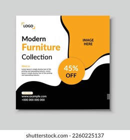 Furniture social media posts, digital sale, fashion advertising, banner offer template