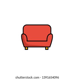 furniture, sofa, couch icon vector illustration