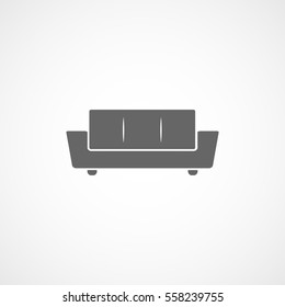 Furniture Sofa Flat Icon On White Background