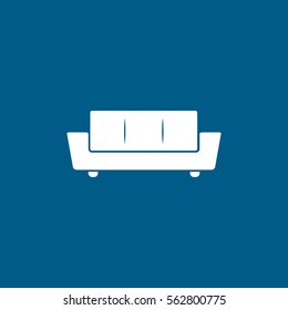 Furniture Sofa Flat Icon On Blue Background