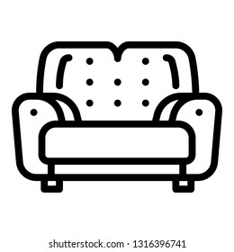 Furniture sofa icon. Outline furniture sofa vector icon for web design isolated on white background
