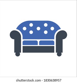 Muebles, icono del sofá, gráficos vectoriales