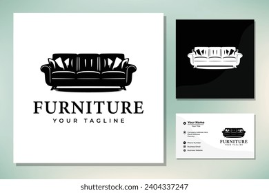 furniture, sofa, interior, flat logo design illustration