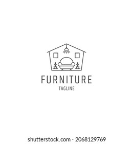 Furniture of sofa line logo