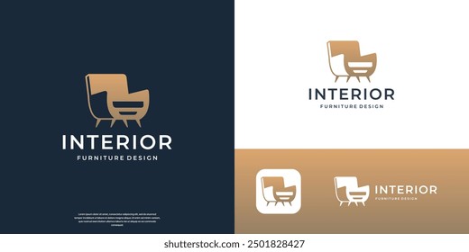 furniture sofa minimalist flat logo template vector illustration design.