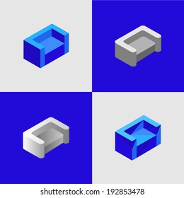 furniture sofa vector icons