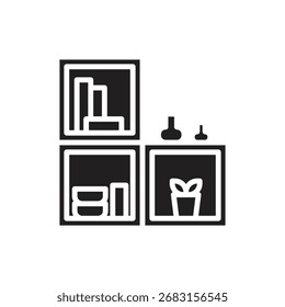 Almacenamiento de muebles Ilustración vectorial de iconos llena