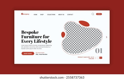 Furniture Store website landing page hero section and web banner user interface design template