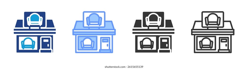 Furniture Stores icon set multiple style collection