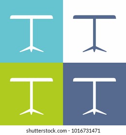 furniture table blue and  green material minimal design logo vector sign symbol icon set