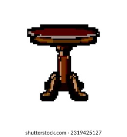 mesa de mobiliario juego de mesa de píxel arte vector retro. mesa baja de mobiliario. ilustración vintage antigua