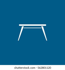 Furniture Table Flat Icon On Blue Background
