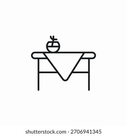 Vector de signo de icono de mesa de muebles