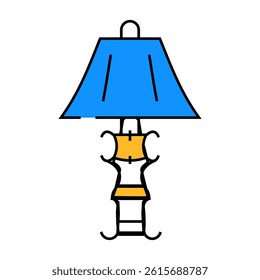 furniture table lamp line icon vector. furniture table lamp sign. isolated symbol illustration