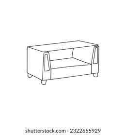 Furniture Table line icon concept illustration template, logo for your company