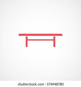 Furniture Table Red Flat Icon On White Background