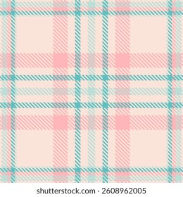 Furniture tartan background check, retro texture vector seamless. Scarf fabric pattern plaid textile in light and teal colors palette.