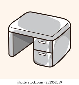 furniture theme table desk elements vector
