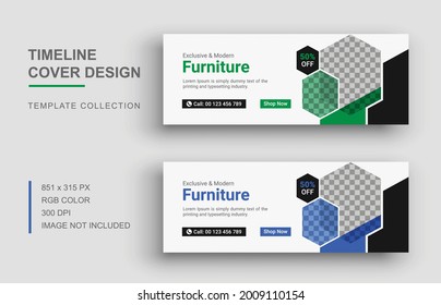 Furniture timeline cover, Abstract banner design for ads, Social media banner, Timeline cover template