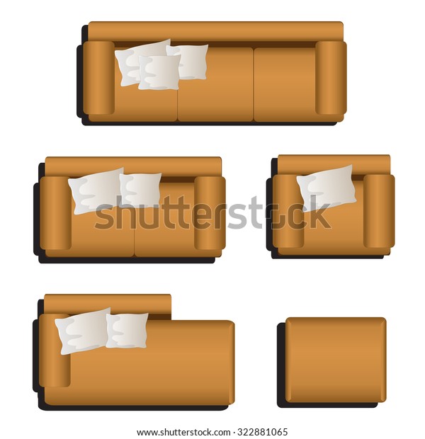 Furniture Top View Set 30 Interior Stock Vector (Royalty Free) 322881065