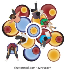 Furniture top view set 34 for interior,vector illustration