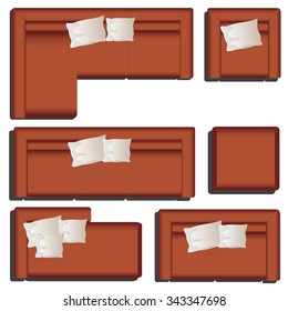 Furniture top view set 39 for interior