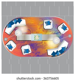 Furniture top view set 47 for interior ,vector illustration