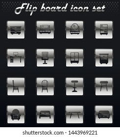 furniture vector flip mechanical icons for user interface design