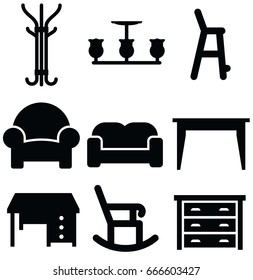 furniture vector icon set