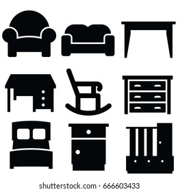furniture vector icon set